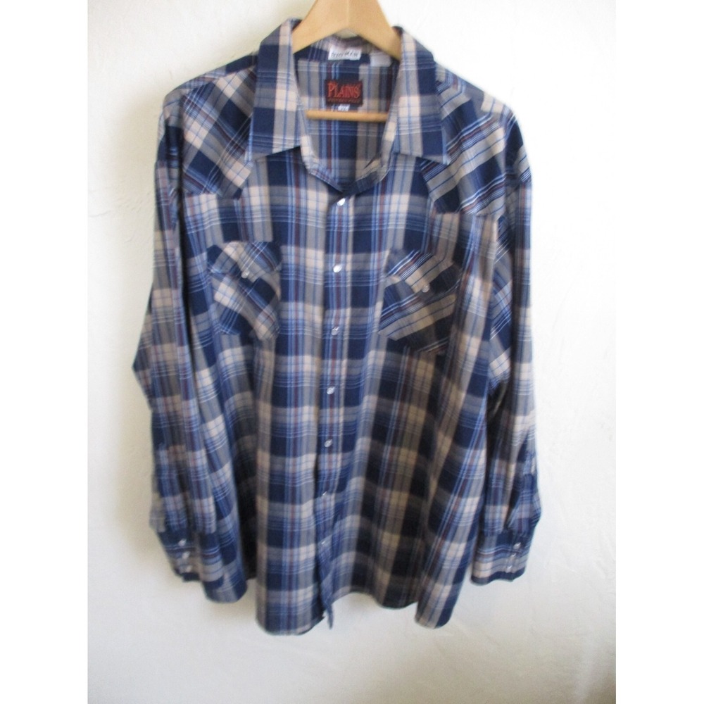 Plains Western Wear Snap Front Shirt Size 3X Big